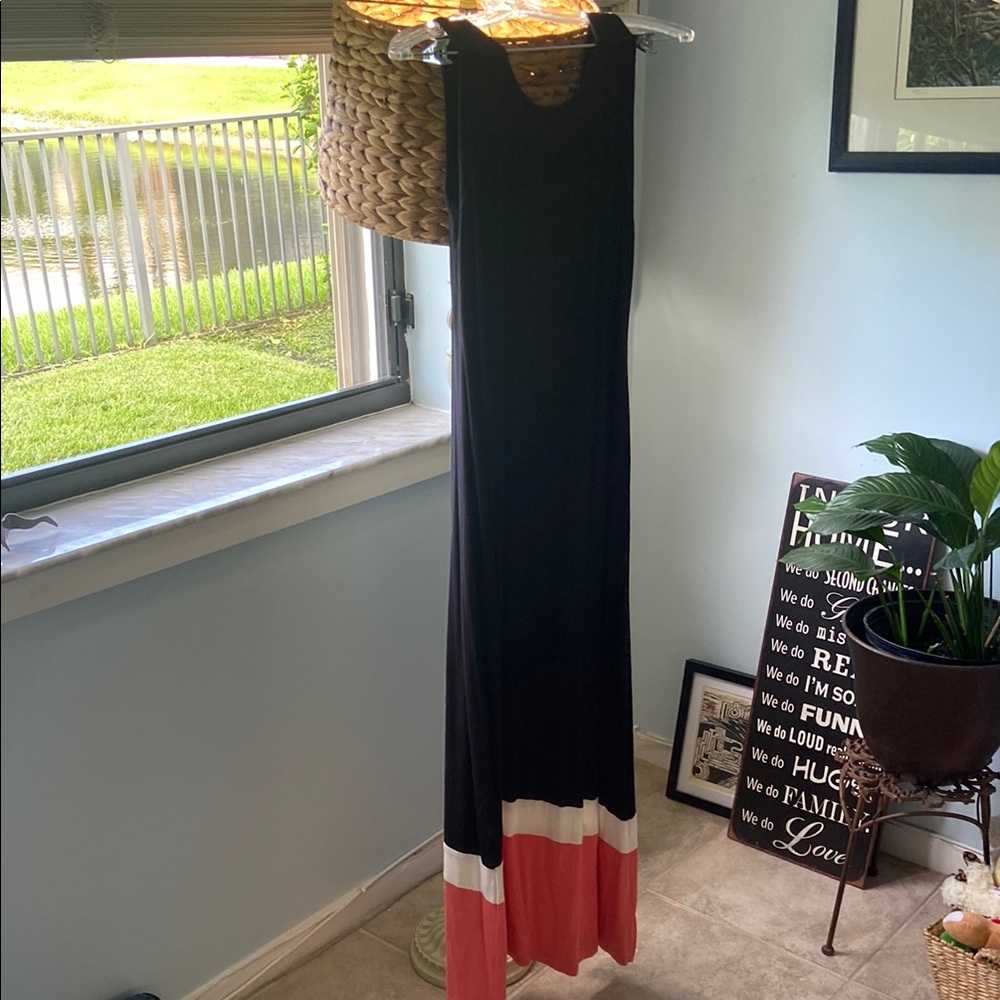 Karen Kane Black and Pink Maxi Dress